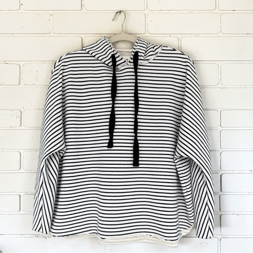 Frank & Eileen Kane Capelet Hoodie Navy French Stripe Triple Fleece XS NWT